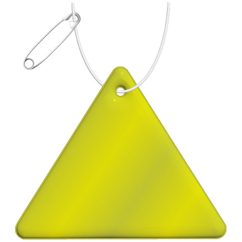 Attache réfléchissante à personnaliser triangulaire Jaune néon